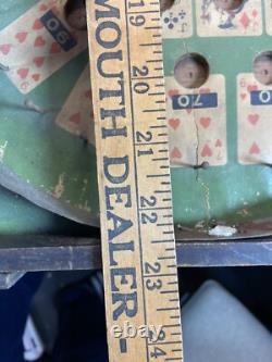 RARE 1930's Lindstrom's Wooden Tabletop Poker Pinball Bagatelle Antique Game