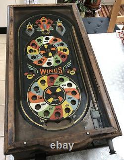 RARE coin-op 1933 PINBALL game Rock-Ola'Wings' made in Chicago USA, for restora