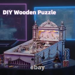 ROKR Circus Look Theme Pinball Machine 3D Wooden Puzzle with LED Light Music DIY