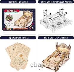 ROKR Pinball Model-3D Wooden Puzzle Model Kits for Adults to Build-DIY Table