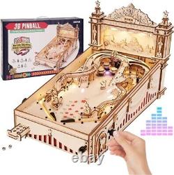 ROKR Pinball Model-3D Wooden Puzzle Model Kits for Adults to Build Table Game