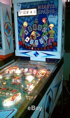 Rare 1969 Gottlieb Hearts and Spades pinball machine works fine. Only 615 made