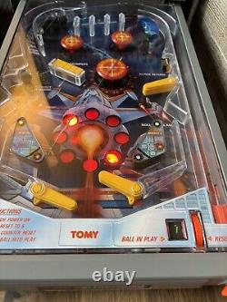 Rare VTG TOMY Astro Shooter Pinball Electronic Tabletop Game Working With Cables