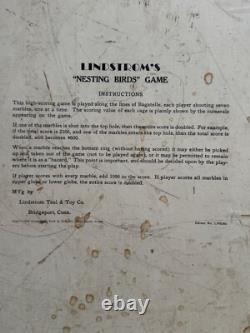 Rare Vintage 1930's Lindstrom's Nesting Birds Wall Display Bagatelle Pin Ball