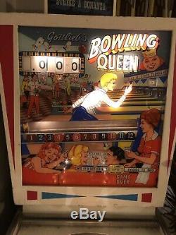 Rare Vintage 1964 Gottlieb Bowling Queen Pinball Machine Mancave