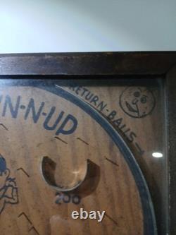 Rare Vintage Pin Ball Game Clown-N-UP Wooden 1930's! Wood Working Pinball