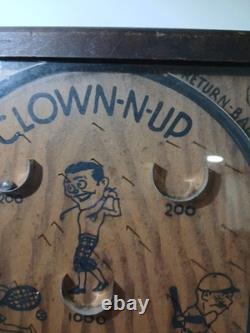 Rare Vintage Pin Ball Game Clown-N-UP Wooden 1930's! Wood Working Pinball