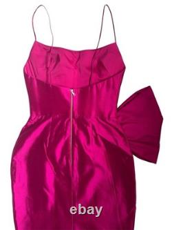 Rasario BNWT Pink Silk Midi Dress With Bow Size FR36 UK 6 RUS 42 IT38