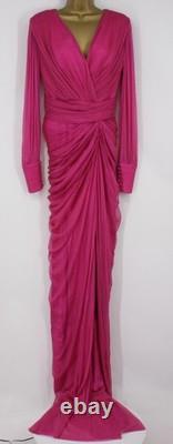 Rhea Costa Womens Namira Silk Tulle Long Dress It44/ Uk10 Fucsia Ib