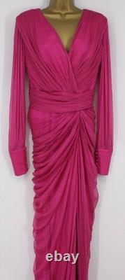 Rhea Costa Womens Namira Silk Tulle Long Dress It44/ Uk10 Fucsia Ib