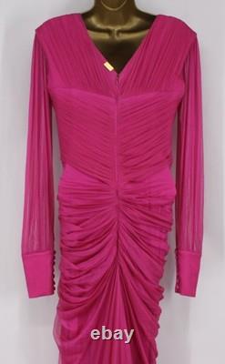 Rhea Costa Womens Namira Silk Tulle Long Dress It44/ Uk10 Fucsia Ib
