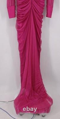 Rhea Costa Womens Namira Silk Tulle Long Dress It44/ Uk10 Fucsia Ib