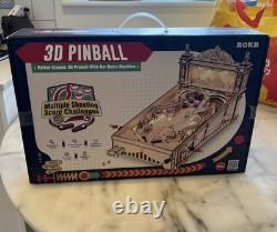 Rokr 3D Pinball Machine Wooden Model Kit mechanical with Lights NEW & SEALED