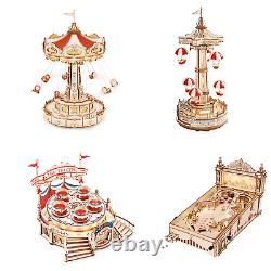 Rokr Amusement Park Series Building Kits Wooden Puzzle Pinball Machine for Gifts