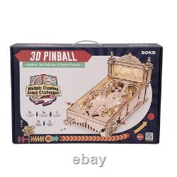 Rokr Circus Look Theme Pinball Machine 3D Wooden Puzzle with LED Light Music