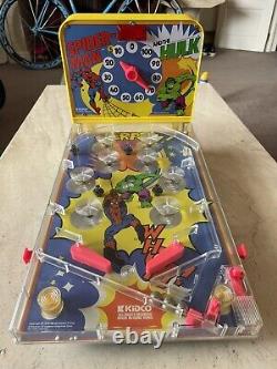 SPIDER-MAN and THE HULK tabletop pinball Kidco Marvel 1979 rare