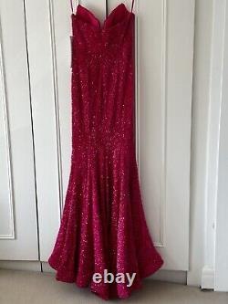 Sequin Ball Gown Hot Pink Pageant Size 10 Portia And Scarlett PS21208