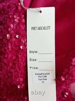 Sequin Ball Gown Hot Pink Pageant Size 10 Portia And Scarlett PS21208