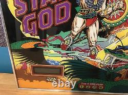 Star God Pinball Machine back glass Original 1980s