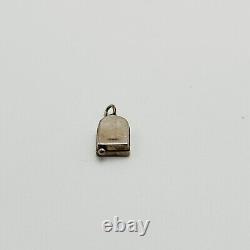 Sterling Silver Party Girl Pin Ball Charm 1940s VINTAGE RARE Movable