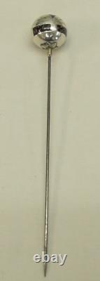 Stunning Silver Overlay Hat Pin Ball