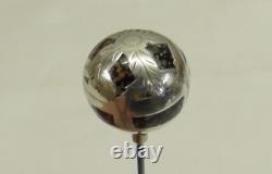 Stunning Silver Overlay Hat Pin Ball