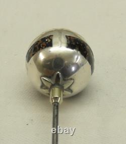 Stunning Silver Overlay Hat Pin Ball