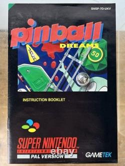 Super Nintendo PINBALL DREAMS GAME Digital Illusions 1994 SNES PAL Boxed TESTED
