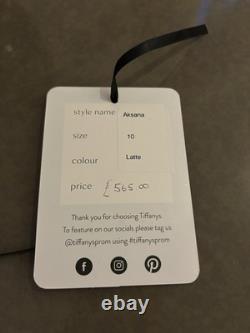 Tiffany Prom Dress Size 10 Latte. Worn Once Dry Cleaned Excellent Condition UK