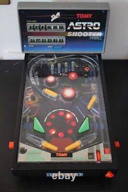 Tomy Astro Shooter Pinball, flipper Desk, Table, Back, Vintage, Excellent, Working