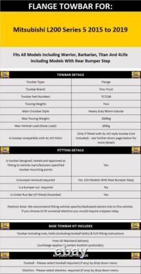 Towbar to fit Mitsubishi L200 Series 5 2015 to 2019 All Models Towball Electrics