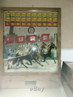 Turf Derby Pinball, 1950s, Very Rare. Horse racing theme, wood rail