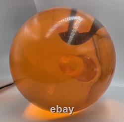 ULTRA RARE 1970's MG MIKASA ACRYLIC TRANSPARENT ORANGE BOWLING BALL 4m-14942