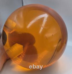 ULTRA RARE 1970's MG MIKASA ACRYLIC TRANSPARENT ORANGE BOWLING BALL 4m-14942