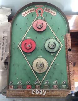 VINTAGE ORIGINAL 1930's LINDSTROM'S TOOL & TOY CO 305 STEEPLECHASE PINBALL GAME