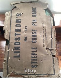 VINTAGE ORIGINAL 1930's LINDSTROM'S TOOL & TOY CO 305 STEEPLECHASE PINBALL GAME