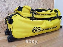 VISE Yellow Rolling 3-Ball Bowling Ball Tote Bag+ Shoe Bag Ten Pin Bowling Ball