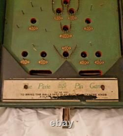 Vintage 1920s Pixie Pin Bagatelle Pinball Game