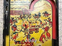 Vintage 1930s Tabletop Pinball Game Toy by Lindstrom Tool & Toy Co Wild West Tin