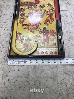 Vintage 1930s Tabletop Pinball Game Toy by Lindstrom Tool & Toy Co Wild West Tin