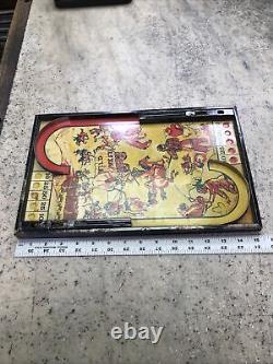 Vintage 1930s Tabletop Pinball Game Toy by Lindstrom Tool & Toy Co Wild West Tin