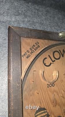Vintage 1933 Clown-N-Up Tabletop Pinball Game Clown Up Northwestern Mailbox Co
