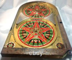 Vintage 1933 Lindstom Gold Star Metal Marble Table Top Pinball Game 24Tall