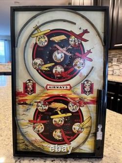 Vintage 1934 Airways Pinball Game withBingo Lindstrom Tool & Toy Co Airplane Sign