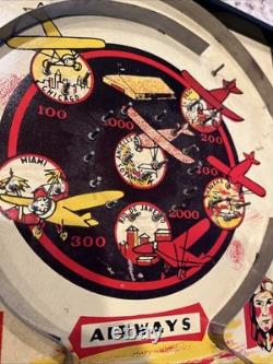 Vintage 1934 Airways Pinball Game withBingo Lindstrom Tool & Toy Co Airplane Sign