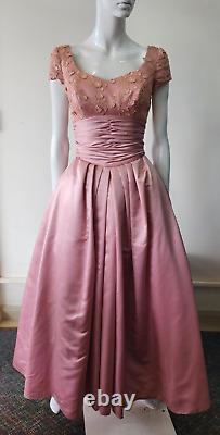 Vintage 1950's Blush Pink Bridesmaid or Ball gown Size 12