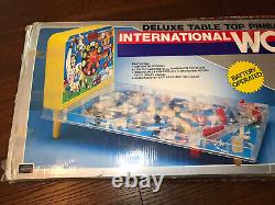 Vintage 1988 Deluxe Table Top Pinball Game- International World Cup Soccer