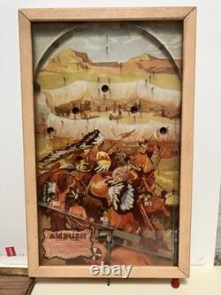 Vintage AMBUSH Poosh M Up Pinball Table Top Bagatelle Game Northwestern with Box