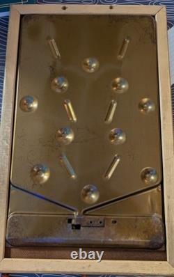 Vintage AMBUSH Poosh M Up Pinball Table Top Bagatelle Game Northwestern with Box