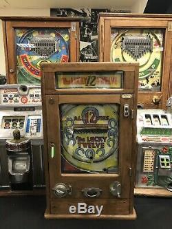 Vintage Allwin Lucky Twelve 12 Slot Machine Antique Arcade Old Penny Pinball